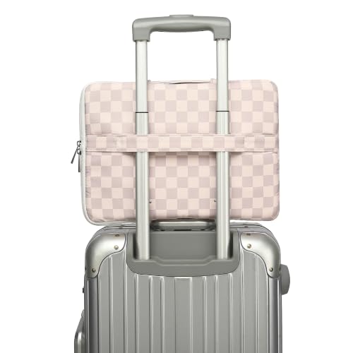 360 Degree Protective Laptop Sleeve with Multi-Pockets (Lavender Grey Checkered, 12.5 inch-13.5 inch) - color: Lavender Grey Checkered, size: 12.5 inch-13.5 inch