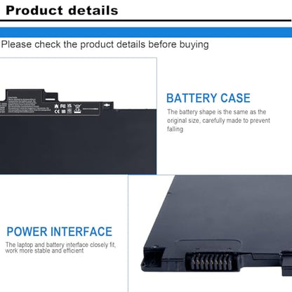 ASUNCELL CS03XL Battery for HP Elitebook 840 850 755 745 G3 G4 ZBook 15u G3 G4 Series 46Wh - size: 11.4*5.98*0.2inch CS03XL