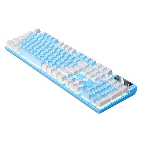 Gaming Keyboard, Wired Backlit Mini Keyboard, Ultra-Compact Anti-Ghosting No-Conflict Membrane Gaming Wired Keyboard for PC Laptop Windows Gamer (Blue) - color: Blue