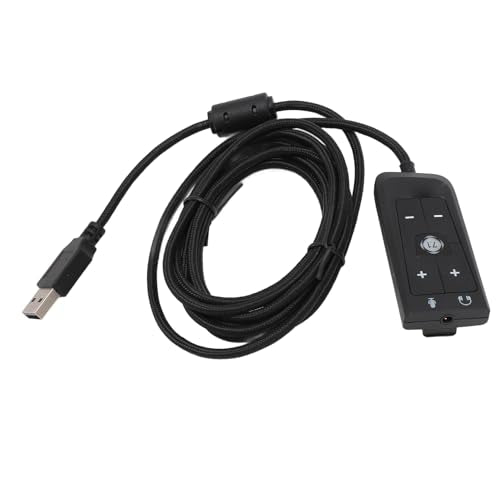 USB to 3.5mm Jack Audio Sound Card Adapter with Headphone and Microphone Jack for Cloud II PC,Laptop,Linux,Desktops, and More Device
