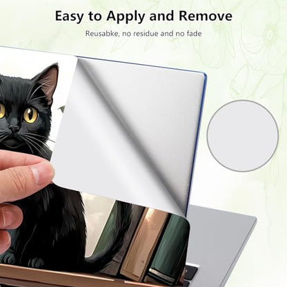Laptop Skin Sticker Decal, Universal Reusable Vinyl Laptop Cover for 12" 13" 13.3" 14" 15" 15.4" 15.6" Notebook PC, Waterproof Scratch-Resistant with 2 Wrist Pads, Easy to Apply & Remove,Cat Bookshelf - color: Cat Bookshelf