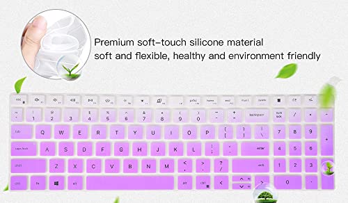 Keyboard Cover for 2024 2023 Dell Inspiron 15 5510 5515 3510 3511 3515 3520 3525 3530 3535, Dell Vostro 15 3510 5510 5515, 2025 Dell 15 Laptop DC15250 DC15255 Keyboard Skin Protector, Ombre Purple - color: Ombre Purple