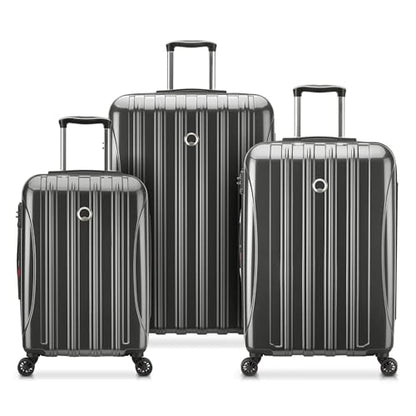 DELSEY PARIS Helium Aero Hardside Expandable Luggage with Spinner Wheels, Titanium, 3-Piece Set (21/24/28) - color: Titanium, size: 3-Piece Set (21/24/28)