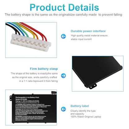 Futurebatt AP20CBL Battery Replacement for Acer Aspire 5 A515-45 A515-46 A515-56 Aspire 7 A715-43G Swift 3 SF314-43 SF314-511 Vero AV15-51 TravelMate Spin B3 B311RNA-32 53Wh - size: AP20CBL