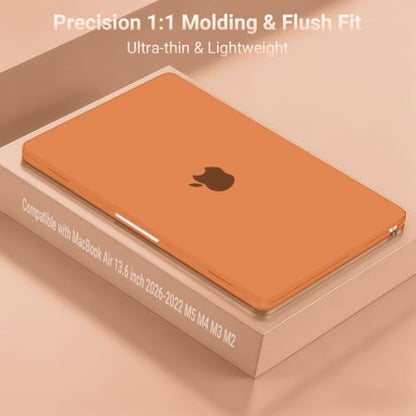 MOSISO Compatible with MacBook Air 13 inch Case M5 2026 M4 M3 M2 2025-2022 | A3449 A3240 A3113 A2681, Scratches-Resistant Protective Hard Shell for MacBook Air 13.6 inch Case, Cosmic Orange - color: Cosmic Orange