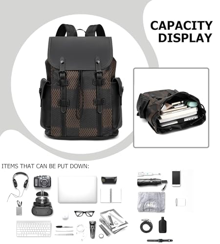 KingTo Luxury Anti Theft Laptop Backpack for Men, Waterproof Travel Bag | Laptop-ready business layout, anti-theft design and waterproof claim support office commute, travel and campus use - color: B-brown