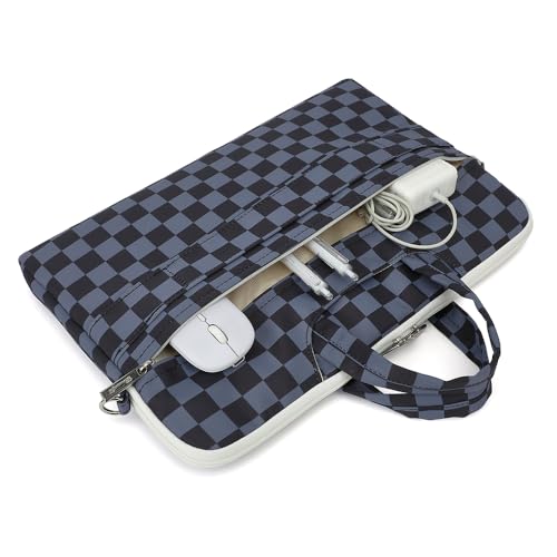 canvaslife Water Black Checker Pattern Laptop Shoulder Messenger Bag for 16 inch and 15.6 inch-16 inch Laptop - color: Black Checker, size: 15 inch/15.6 inch