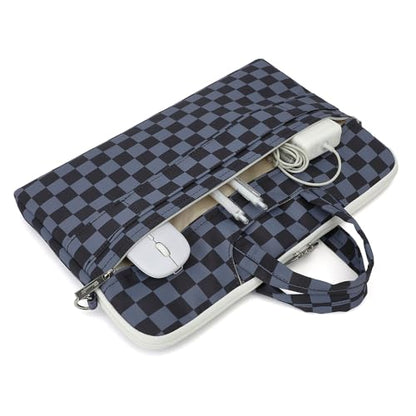 canvaslife Water Black Checker Pattern Laptop Shoulder Messenger Bag for 16 inch and 15.6 inch-16 inch Laptop - color: Black Checker, size: 15 inch/15.6 inch