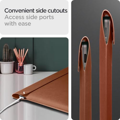 Spigen Valentinus Protective Laptop Sleeve, 16-Inch MacBook | For MacBook Pro/Air M1-M5 Chips (2021-2026) - Classic Brown - color: Classic Brown, size: 16-inch