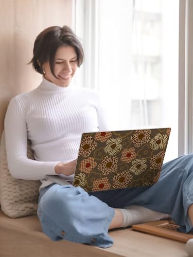 Seorsok Compatible with MacBook Air 13 Inch Case 2022 2021 2020-2018 Release A1932 A2179 M1 A2337 Touch ID,Classic Leopard Grain&Blooming Floral Plastic Hard Shell Case&Keyboard Cover,Dark Brown - color: Leopard Grain&Blooming Floral