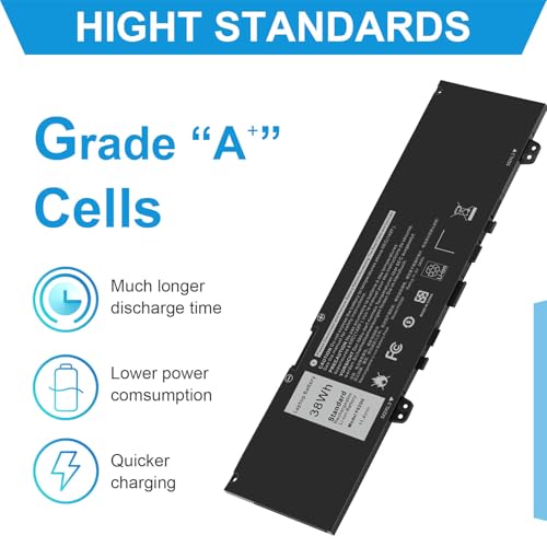 Futurebatt F62G0 Laptop Battery for Dell Inspiron 13 7000 7373 7386 2-in-1 7370 7380 5370 P83G P87G P91G P83G001 P83G002 P91G001 P87G001 Vostro 13 5370 Series F62GO 39DY5 039DY5 RPJC3 0RPJC3 - size: F62G0 11.38 4.53 0.73in