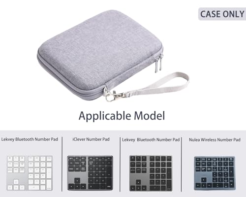 Hard Protective Travel Case for Wireless Number Pad, Compatible with Lekvey/iClever/Nulea Bluetooth Number Pad,Gray(CASE ONLY) - color: Gray