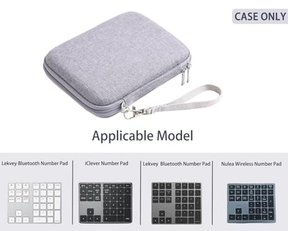 Hard Protective Travel Case for Wireless Number Pad, Compatible with Lekvey/iClever/Nulea Bluetooth Number Pad,Gray(CASE ONLY) - color: Gray