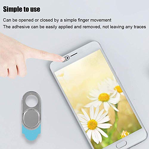ASHATA 3pcs Metal Camera Lens, Ultra Thin Camera Cover Webcam Cover Blocker Slider for Smartphone Tablet Desktop Laptop (Silver)