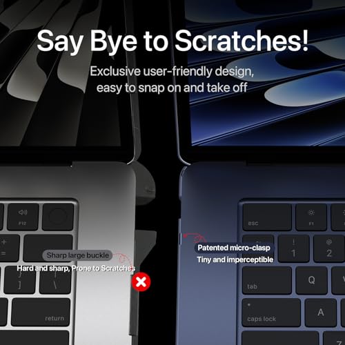 Soonjet for MacBook Air 15 inch Case, M5 M4 M3 M2 2026-2023 Keyboard Cover | 100% Color Match, Midnight Blue, Clear Matte, Anti Fingerprint & Scratch, Protective Laptop Hard Shell, Ultra Thin, Snug Fit - color: Frost Midnight