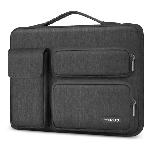 MOSISO 360 Protective Laptop Case 13.3 inch, 13-13.3 inch Laptop Sleeve | Compatible with MacBook Air/Pro 13 / Pro 14, HP Dell ASUS Lenovo,Side Open Bag with 2 Raised&1 Flapover Pockets, Slate Gray - color: Slate Gray, size: 13.3 inch