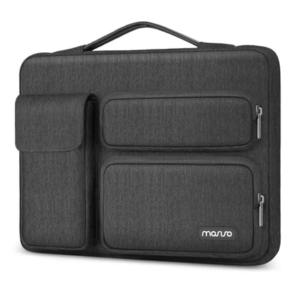 MOSISO 360 Protective Laptop Case 13.3 inch, 13-13.3 inch Laptop Sleeve | Compatible with MacBook Air/Pro 13 / Pro 14, HP Dell ASUS Lenovo,Side Open Bag with 2 Raised&1 Flapover Pockets, Slate Gray - color: Slate Gray, size: 13.3 inch