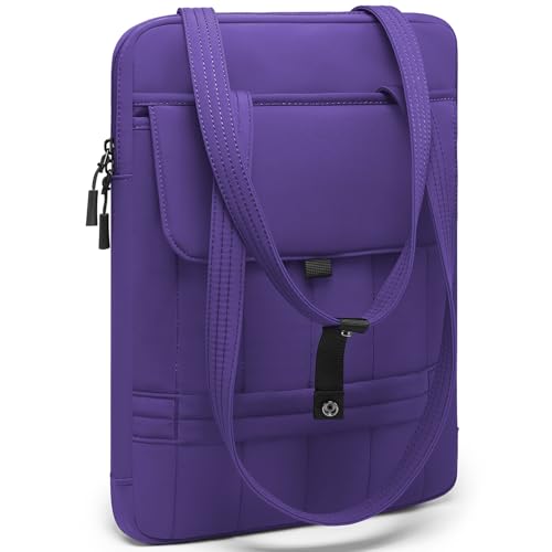 HYZUO 13.3-14 Inch Puffy Laptop Case Sleeve Padded Handbag, Midnight Purple | for 13"-14" MacBook Pro/Air, 13" 13.3" Dell/HP/Lenovo/Asus/Acer Notebook Chromebook, Women Slim Shoulder Bags Work Daily Bag - color: Midnight Purple, size: 13.3-14 Inch