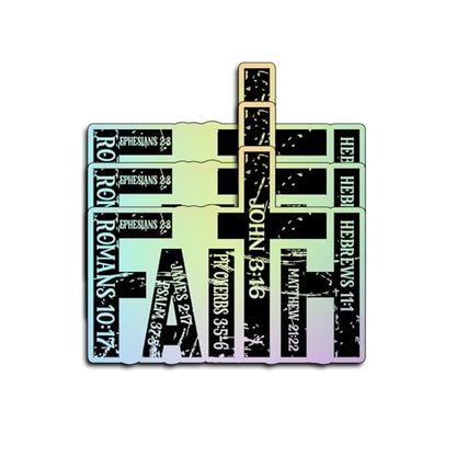 (3PCs) Faith Cross Bible Verse Sticker, Christian Bible Quotes Stickers, Inspirational Religious Quotes Vinyl Waterproof Scripture Stickers for Laptop Water Bottle Notebook Tumbler Journal 3x2.5 Inch - color: Faith Bible Verses