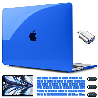 CISSOOK Compatible with MacBook Air 13 inch Case M2 M3 M4 M5 | A3449 A3240 A3113 A2681, 5in1 Set Hard Shell Case Keyboard Cover for MacBook Air 13.6 inch 2022 - 2026, Crystal Blue - color: Air13.6inch-Crystal Blue