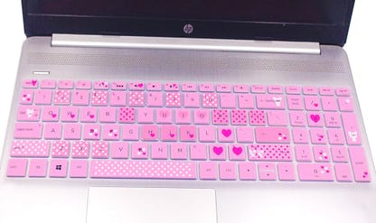 Keyboard Skin Compatible for HP 15.6" 15-dw/dy 15-ef/da/db 15-bs/bw 15t 15z 15t-dy200 15t-dw300/HP Envy x360 2-in-1 15.6''/HP Spectre x360 15t eb0043dx/HP Envy 17 17.3 17t 17M 17-by/bs/bw (Lovely) - color: Lovely