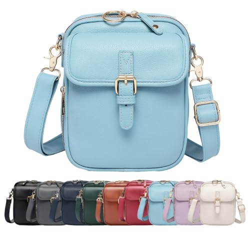 Vintage Large Capacity Messenger Bag, 2025 Upgrade Double Layer Large Capacity Messenger Bag, for Work, Travel, or Daily Use - color: Light Blue