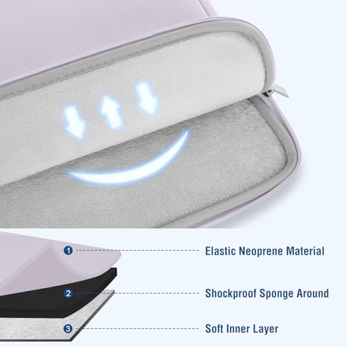 MOSISO Laptop Case 13.3 inch, 13-13.3 inch Laptop Sleeve with Small Case | Compatible with MacBook Air/Pro 13/Pro 14 M5 M4 M3 M2 M1, HP Dell ASUS Lenovo, Neoprene Computer Sleeve Bag, Dusty Lilac - color: Dusty Lilac, size: 13.3 inch