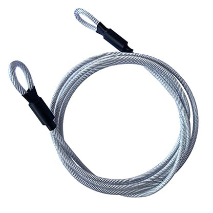GOMRQING 7FT 5mm Security Cable Lock,Braided Steel Coated Safety Cable Luggage Lock,Safety Cable Wire Rope Double Loop - size: 7FT