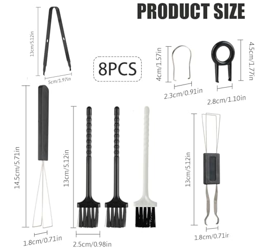 8 Piece Keyboard Keycap Remover, Switch Puller Set with Precision Tweezers and Cleaning Brushes, Keyboard Cleaning Kit Tool for Mechanical, Maintenance Kit for Deep Cleaning and Easy Component Removal