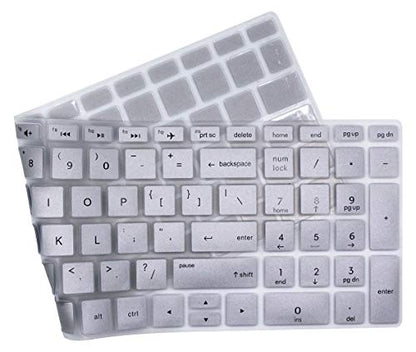 Keyboard Skin Compatible for 17.3" HP Envy 17m-ae111dx 17-bs, 15.6" HP Pavilion X360 15-br075nr, HP Envy X360 15m-bp012dx bp011dx/bp111dx 15m-bq121dx, HP 15-CB 15-CC 15-CD 15-CH 15-BW 15-BS Silver - color: Silver