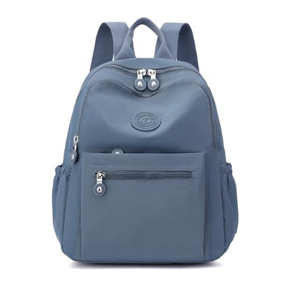 Tanweibago Mini Nylon Women Backpacks,11L Small Ladies backpacks Casual Lightweight Women Shopping Travel Daypack (Stone Blue) - color: Stone Blue