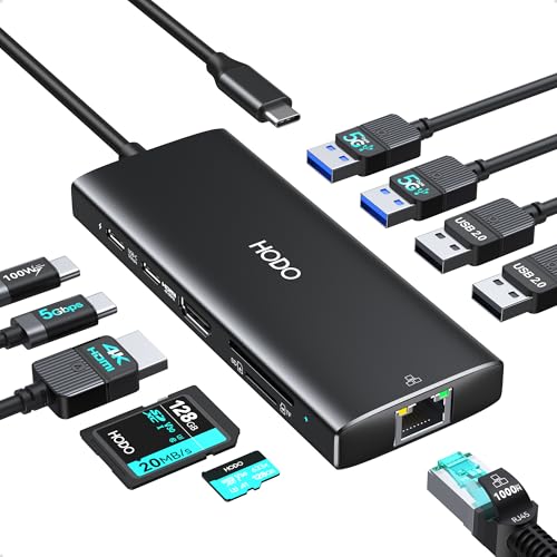 USB C Hub Laptop Docking Station,USB C Docking Station for Dell/HP Laptop | USB C Adapter to 4K HDMI,Ethernet,100W PD,3USB 3.0, 2USB 2.0, SD/TF, USB C Dock 10 in 1 Computer Docking Station for Surface