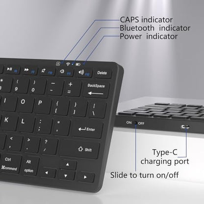 MMK Wireless iPad Keyboard-Black | Tablet Keyboard for iPad 11th/10th/9th/8th & Pro 13/12.9/11", Air 13/11" and Other Bluetooth-enabled Devices. - color: Black