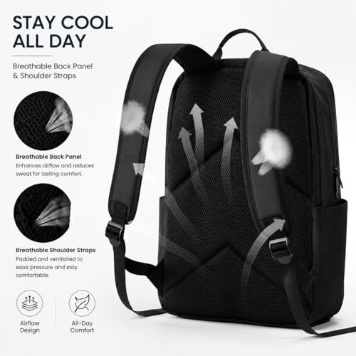 Laptop Backpack for Women & Men, 15.6" Laptop and Tablet Bag with Tumbler Holder – Lightweight, Durable Travel & Work Backpacks, Black - color: Backpack 02 Black
