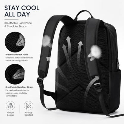 Laptop Backpack for Women & Men, 15.6" Laptop and Tablet Bag with Tumbler Holder – Lightweight, Durable Travel & Work Backpacks, Black - color: Backpack 02 Black