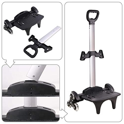 Backpack Trolley, Wheeled Trolley Aluminium Alloy Foldable Hand Cart 6 Wheels Rolling Luggage Carts for Kids Teens Adult School Travel (6 Wheels) - color: 6 Wheels