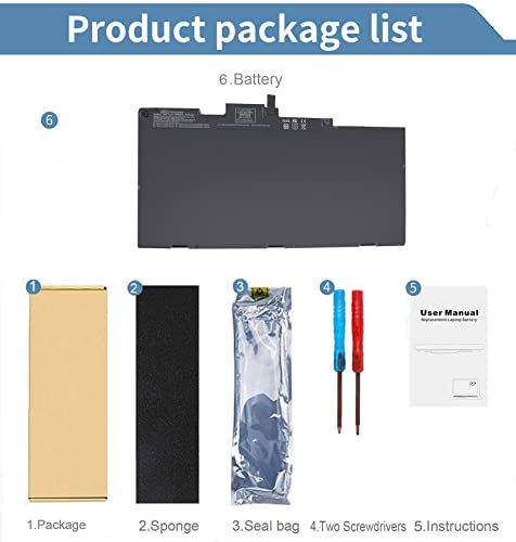 CS03XL Laptop Battery for HP EliteBook 840 850 755 745 G3 G4, ZBook 15u G3 G4 Series CS03046XL-PL 800513-001 800513-001 800231-1C1 HSTNN-UB6S HSTNN-IB6Y HSTNN-UB6S HSTNN-I33C-4 CSO3XL - size: 7.75 x 4 x 0.25 inches CS03XL BATTERY