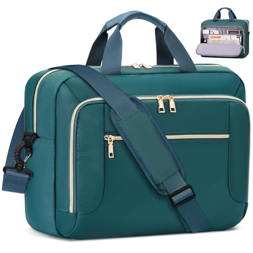 Laptop Bag 17.3 Inch Work Briefcase Laptop Case Computer Messenger Bag | Large Waterproof 17 Inch Laptop Bag for Men & Women, Messenger Shoulder Bag for Business, Travel, College, Dark Green - color: Dark Green, size: 17 inch