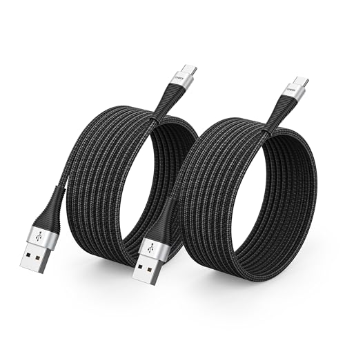 USB to USB C Cable, USB C Charger Cord Type C Fast Charging 10FT, 2 Pack | Nylon Braided USBC Charging Cable for iPhone 17 16 15, iPad Pro, Air, Mini, Samsung Galaxy S26 S25 S24, A56, Pixel 10, Moto G - color: Black, size: 10 FT - 2 Pack, style: USB A to