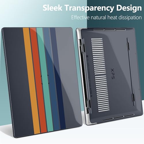 Batianda Retro Stripes Case for Dell XPS 13 Laptop 2024 2025 | Fits Model 9340/9345/9350 13.4" Display, Lightweight Slim Hard Shell Protection for Men, Women, and Students - color: Stripe