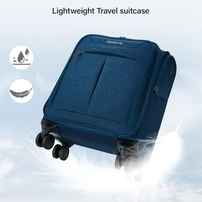 Hanke Underseat Carry On Luggage with Wheels, Lightweight Small Suitcase Airline Approved 16 Inch Softside Personal Item Travel Bag for Women Men, Compact Under Seat Luggage with Spinner Wheels.(Blue) - color: Blue