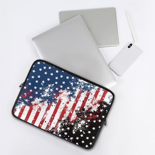 doginthehole American Flag Laptop Sleeve 13 Inch Neoprene Tablet Sleeve Bag Carrying Case Lightweight Notebook Computer Pocket Durable Protective Sleeve Pouch - color: American Flag, size: 13 inch