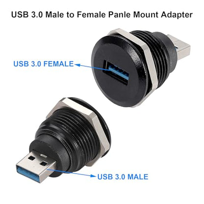 PENGLIN 5PCS USB3.0 Male to Female Converter Extender Connector | 5Gbps Super Fast Transfer,Bulkhead Pass-Through Design,Zinc Alloy Wear-Resistant Shell,Nut Lock Bulkhead Mount - size: USB 3.0(5PCS)-Single port