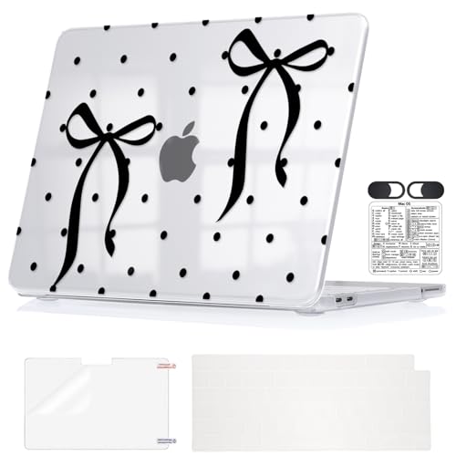 Ultra-Light Bow & Polka Dot Case for 2026 MacBook Neo 13 Inch A3404 | Cute Hard Shell Cover. 5-in-1 Accessories Set. Perfect for Students & Campus. Fits Neo A18 Pro Chip Only. Not for Air/Pro 13" - color: Bow & Polka Dots