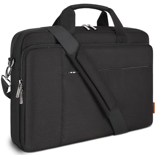 DOMISO 17.3 inch Laptop Bag Business Briefcase Water-resistant Notebook Messenger Shoulder Bag for 17.3" Macbook Pro 17/MSI GS73VR Stealth Pro/Lenovo IdeaPad/ASUS ROG/HP Envy,Black - color: Black New, size: 17-17.3 inch
