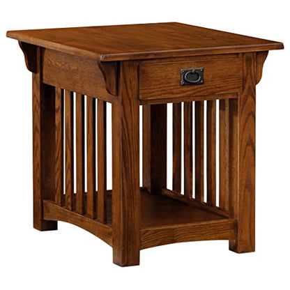 Leick Home Mission End Table, 22", Medium Oak - color: Medium Oak