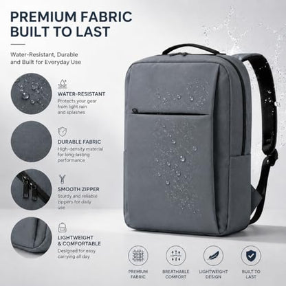 Laptop Backpack for Women & Men, 15.6" Laptop and Tablet Bag with Computer Compartment – Lightweight, Durable Travel & Work Backpacks, Grey - color: Backpack 01 Grey