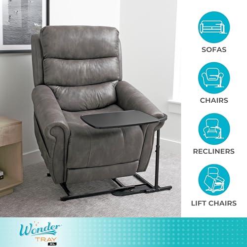 Stander Wonder Tray, Adjustable Swivel Table, Extra-Large Computer Stand, Couch Desk & Gaming Bench, TV-Trays for Eating on Couches, Chairs, Recliners with Laptop Wedges and Cup Holder, XL, Black - color: Black, size: X-Large
