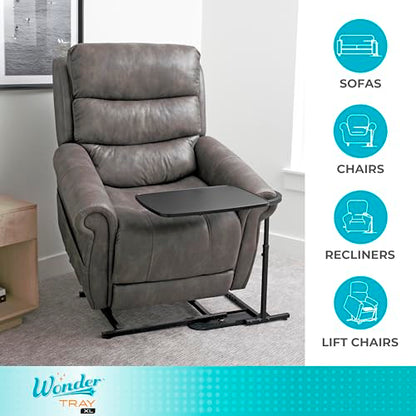 Stander Wonder Tray, Adjustable Swivel Table, Extra-Large Computer Stand, Couch Desk & Gaming Bench, TV-Trays for Eating on Couches, Chairs, Recliners with Laptop Wedges and Cup Holder, XL, Black - color: Black, size: X-Large