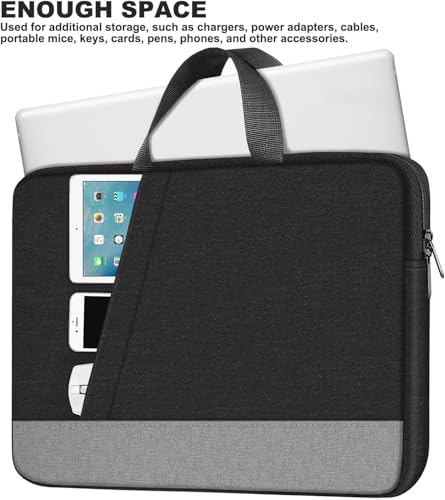 Laptop Case Sleeve, 15.6 Inch Laptop travel Bag Computer Cover for Men Women, Water Resistant Carrying Slim Laptop Sleeve Compatible for HP, Dell, Asus, Acer, Lenovo, Apple Notebook, Black